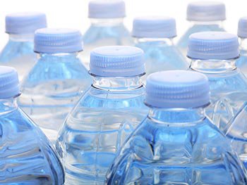 plastic bottles of water