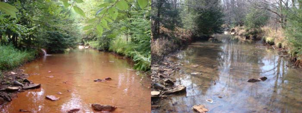 Image of Susquehanna River before and after cleanup